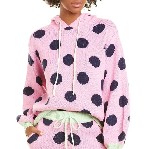 OLIVIA RUBIN Tops Olivia Rubin Suki Hoodie Pink With Navy Polka Dots Poshmark